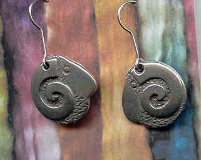 Earrings: Rams Head pewter wire earrings