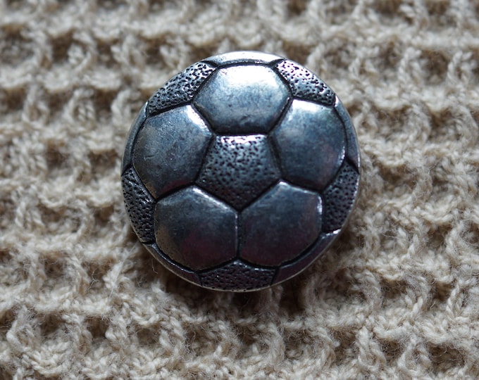 Soccer ball pewter button vintage Danforth made in the USA