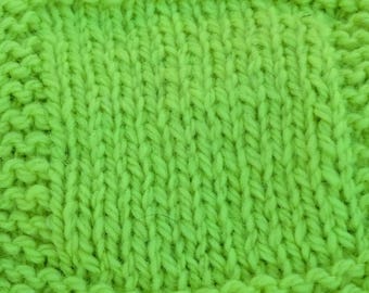 Kryptonite neon green hand dyed worsted weight soft wool yarn from our small American farm, free shipping offer