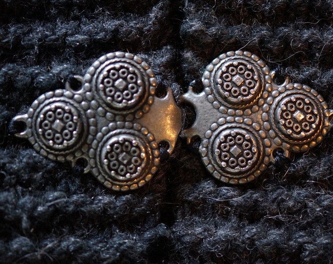 Pewter clasp closures for sweater or jacket