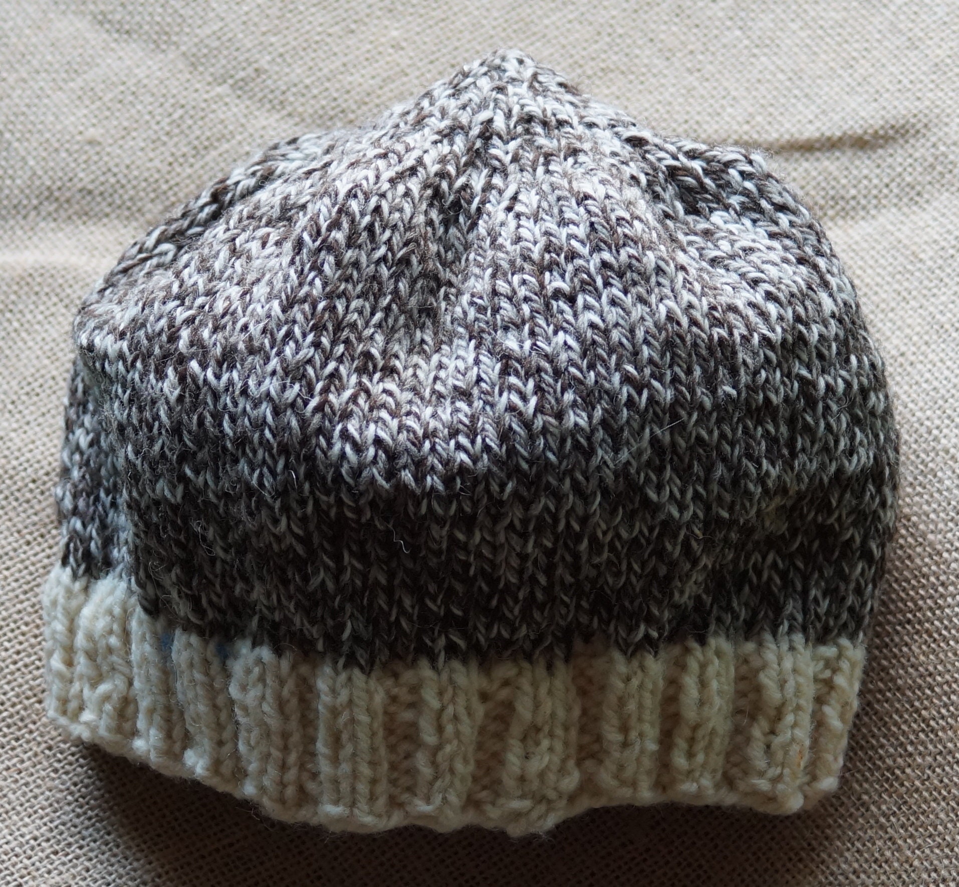 Ragg wool hat hand knit undyed merino wool farm yarn very soft from our ...