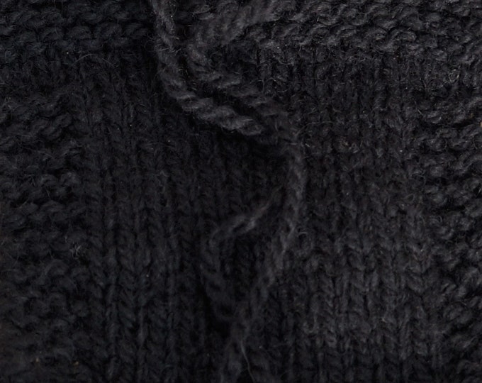 Soft Black wool 3 ply worsted soft farm yarn kettle dyed from our American farm free shipping offer