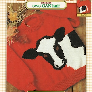 The Cow family sizing knit patterns digital