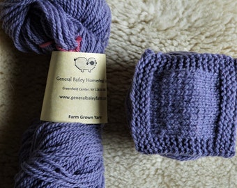 Dusty Lilac sport weight 2 ply soft wool Farm Yarn from our American farm