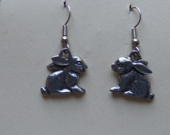 Bunny Danforth pewter wire dangle pewter earrings free shipping offer made in the USA