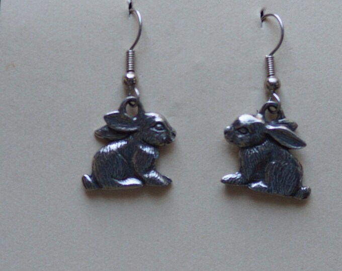 Bunny Danforth pewter wire dangle pewter earrings free shipping offer made in the USA