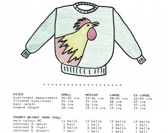 Rooster adult knitting pattern