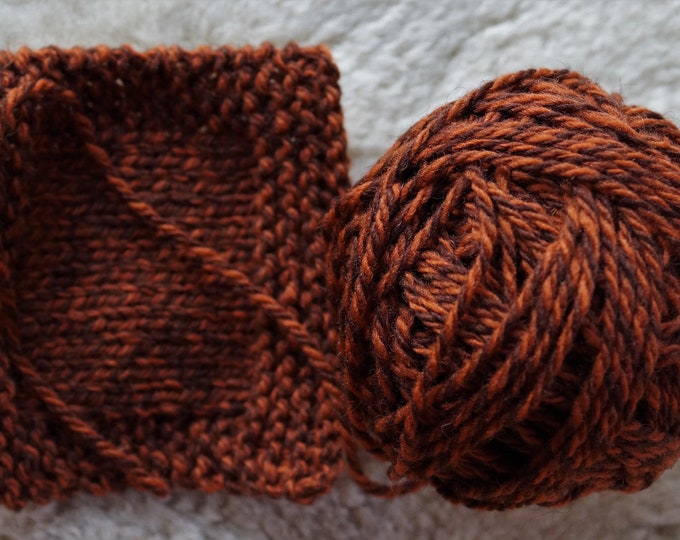 Rusty Ragg wool 3 ply worsted weight tweed yarn from our American farm free shipping offer