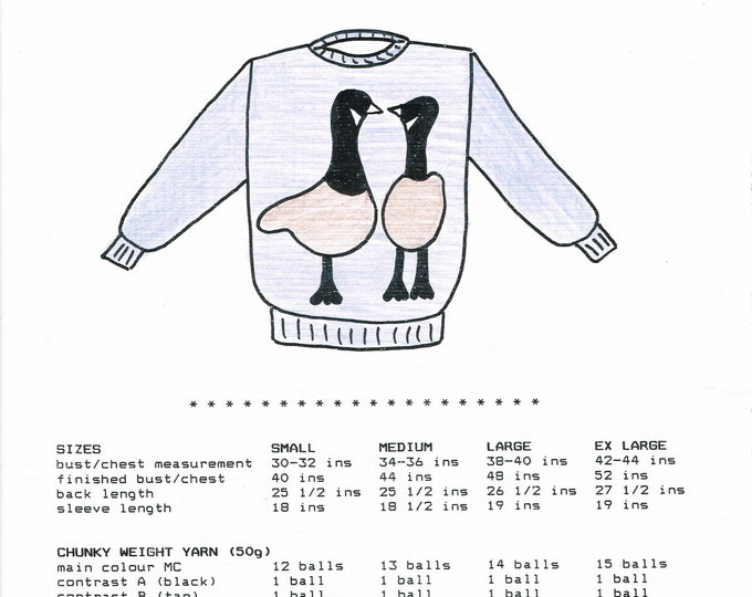 Canada Geese sweater knitting pattern for adults