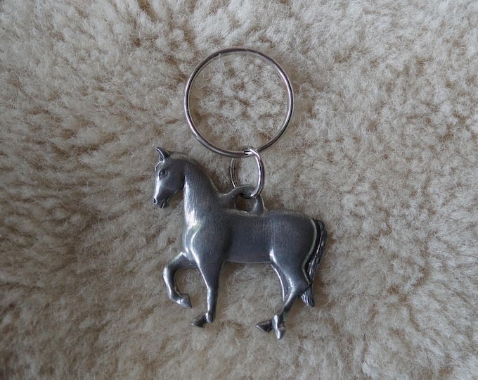 Pig or Horse Danforth keyring pewter made in the USA vintage