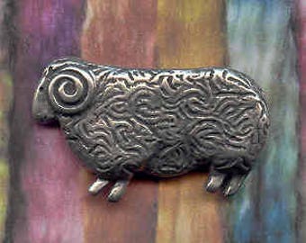 Brooch: Ram Brooch pewter