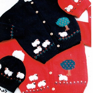 Country&#39;s Child Pattern 104 Sheep in the Orchard child&#39;s cardigan knitting pattern