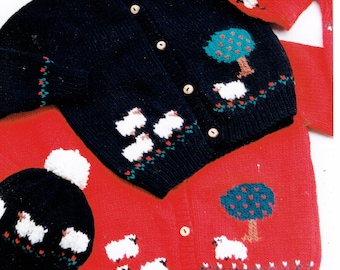 Country's Child Pattern 104 Sheep in the Orchard child's cardigan knitting pattern