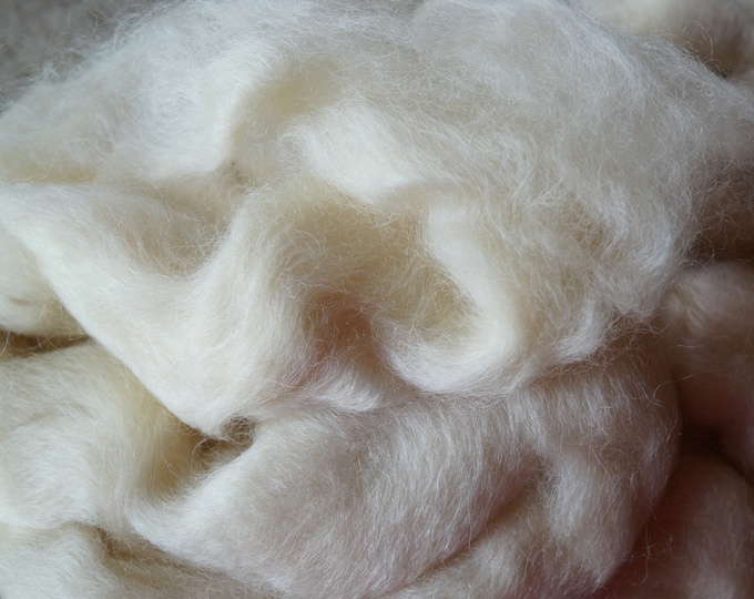 Wensleydale Wool top undyed natural white, 8 oz bag, free shipping offer