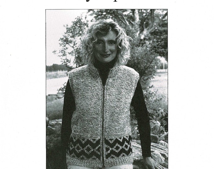 Cozy zip vest for adults s to xxl chunky bulky yarn