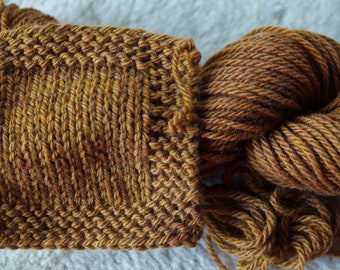Toffee worsted weight 3 ply soft wool Farm Yarn from our American farm