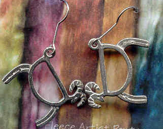 Earrings: Petroglyph Sheep pewter wire drop earrings