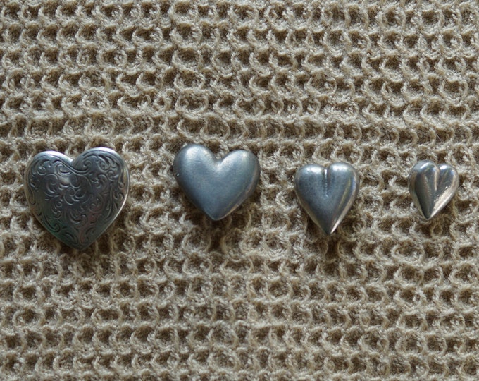 Heart several sizes  Danforth pewter vintage button made in the USA small business