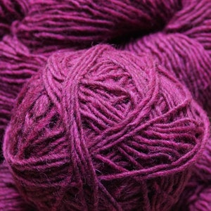 Deep Pink worsted weight soft wool yarn from our American farm free shipping offer