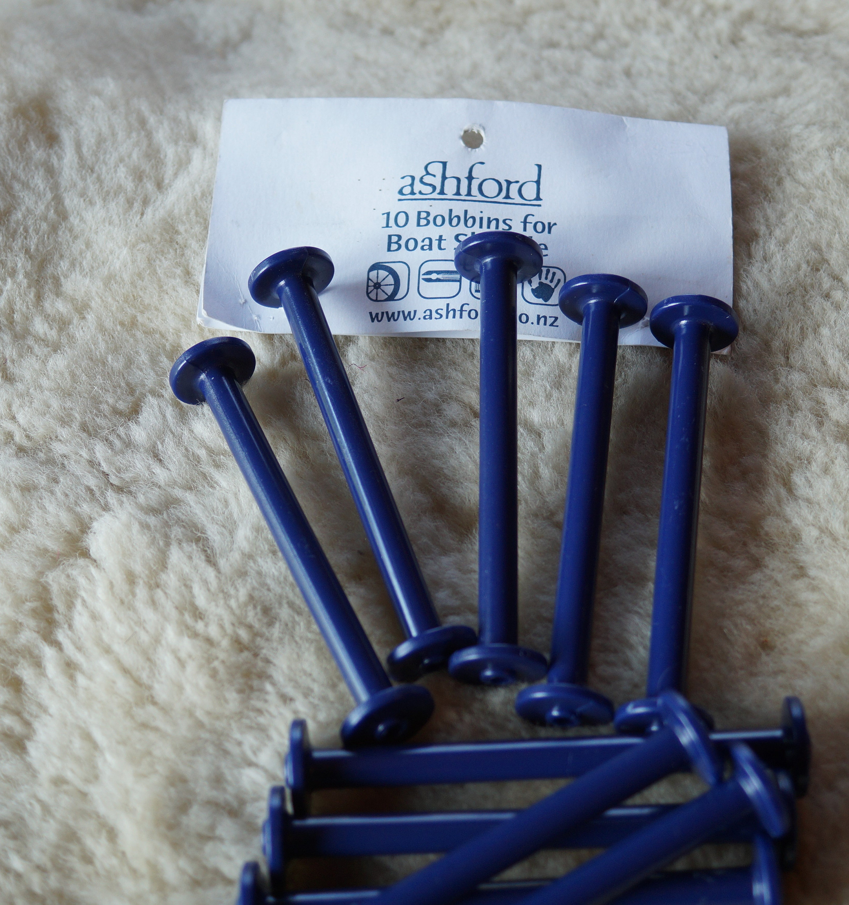 Ashford boat shuttle bobbins blue plastic
