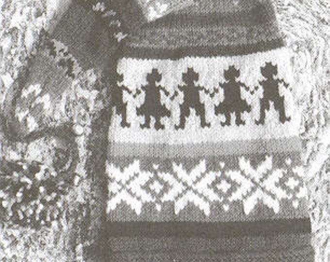 Fair Isle Stocking Cap knitting pattern sized for youth & teen uses bulky weight  yarn