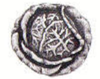 Danforth Button: CABBAGE  pewter shank button