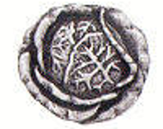 Danforth Button: CABBAGE  pewter shank button