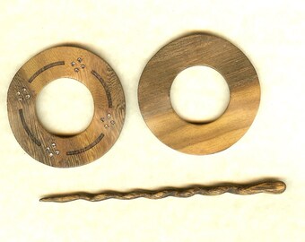 Shawl Pin: Wood & Stone Shawl Pin