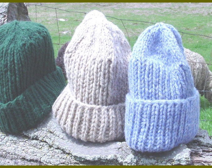 Bulky Barn Hat PDF Easy Knitting Pattern, family sizing, digital