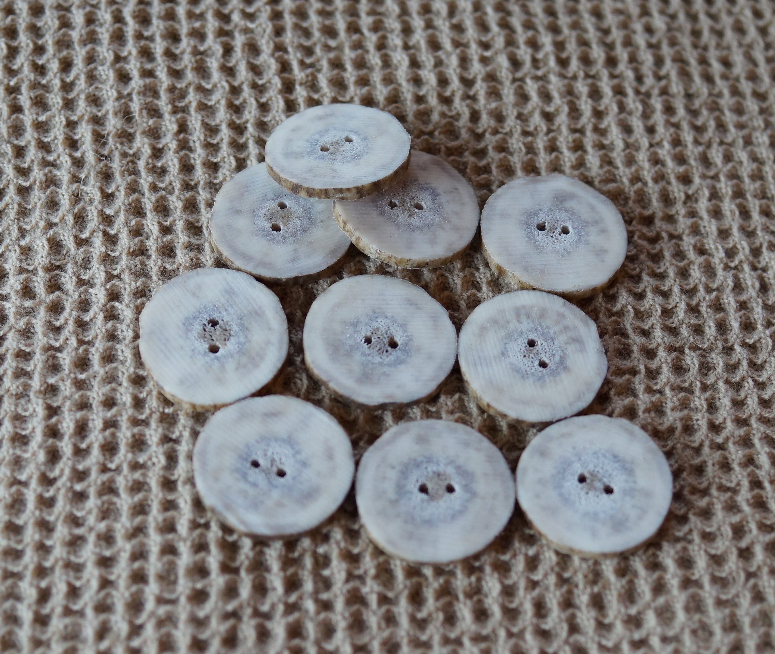 Horn Button Antler slice buttons. One inch diameter. Made in Maine by