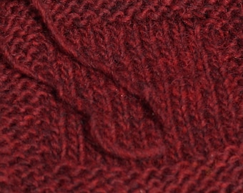 Deep Woods Red double twist Lopi style soft wool kettle dyed yarn from our American farm, free shipping offer