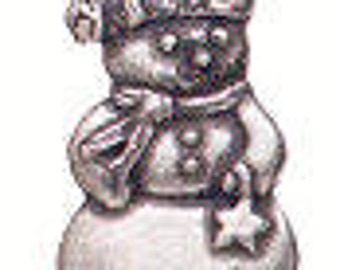 Danforth Button: Snowman pewter shank  button