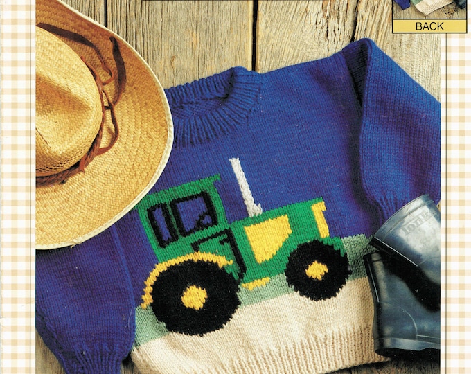 Tractor knitting pattern family sizing for sweaters