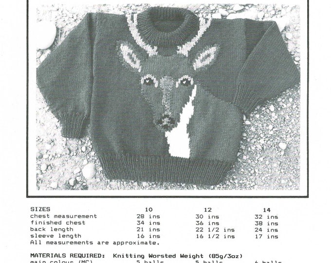 White Tailed Deer knitting pattern from eweCanknit adult youth or childs sizes