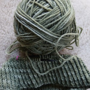 Olive Green worsted weight 3 ply kettle dyed wool yarn from our American farm