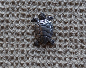 Turtle button Danforth vintage made in the USA