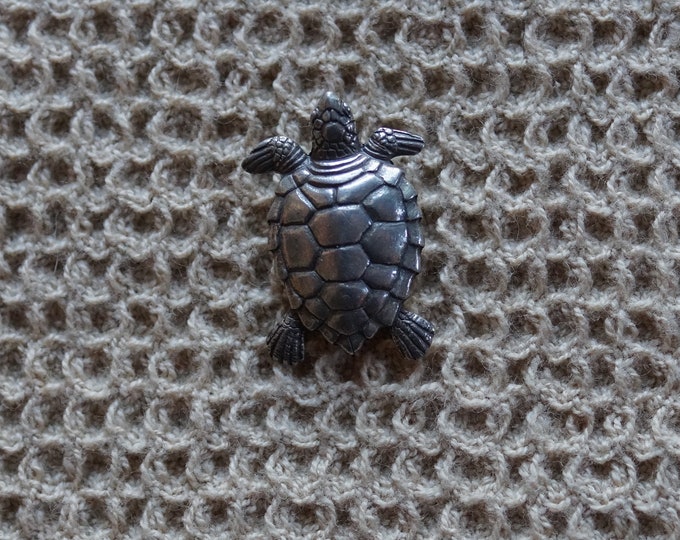 Turtle button Danforth vintage made in the USA