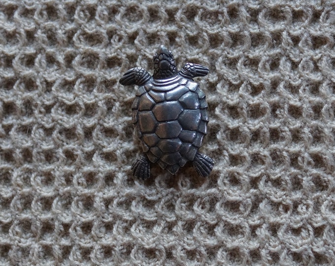 Turtle button Danforth vintage made in the USA