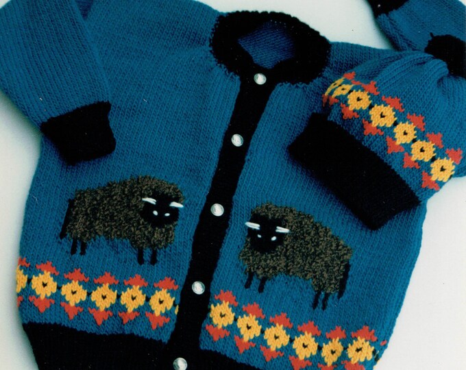 Countrys Child pattern 109 buffalos Bill and Bob kids cardigan sizes 4-12