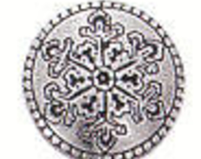 Danforth Button: SNOWFLAKE  shank pewter button