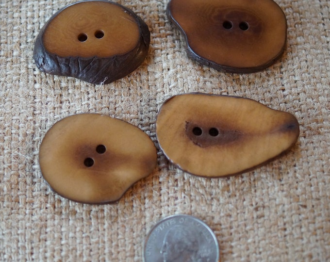 Wood Button:  irregular shape wood  button