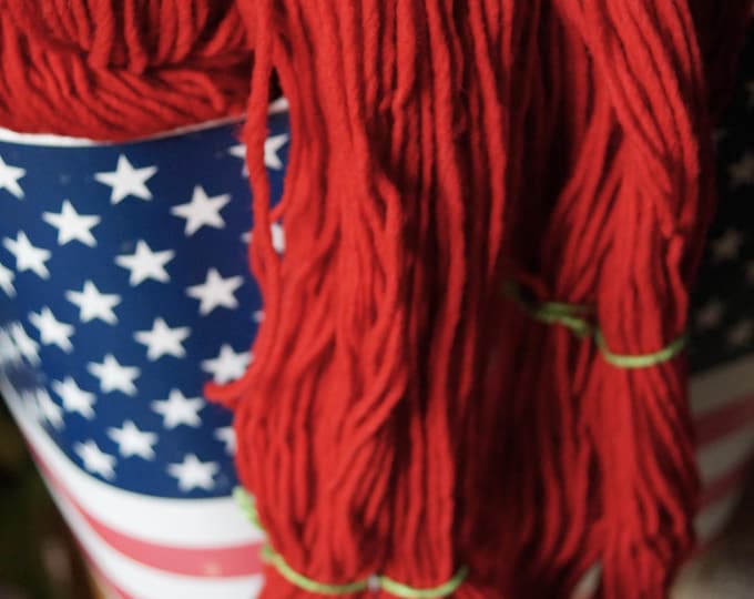 Apple Red bulky wool Lopi style yarn from our American farm free shipping offer