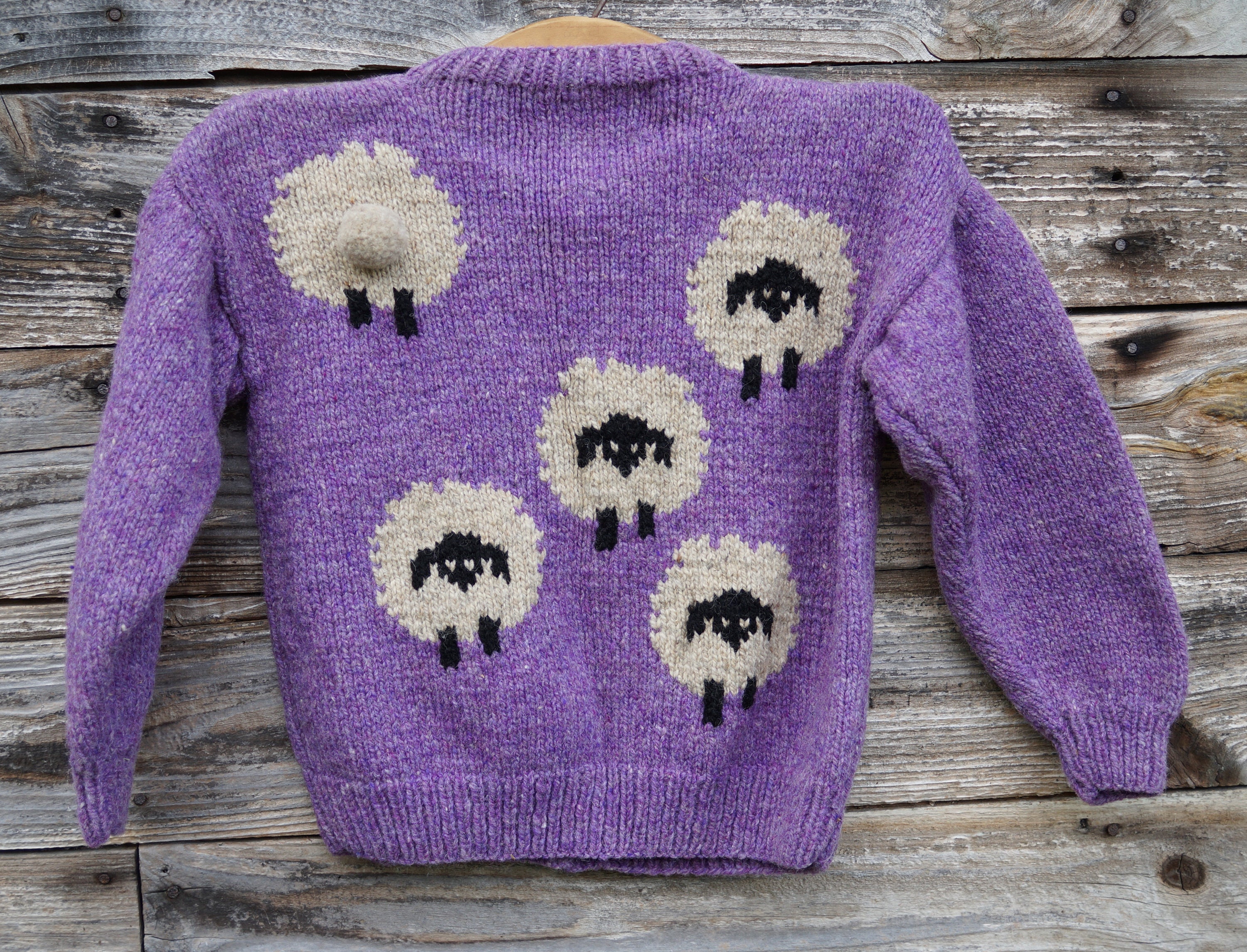 Childs wool sheep cardigan hand knit sweater, free shipping, hand knit