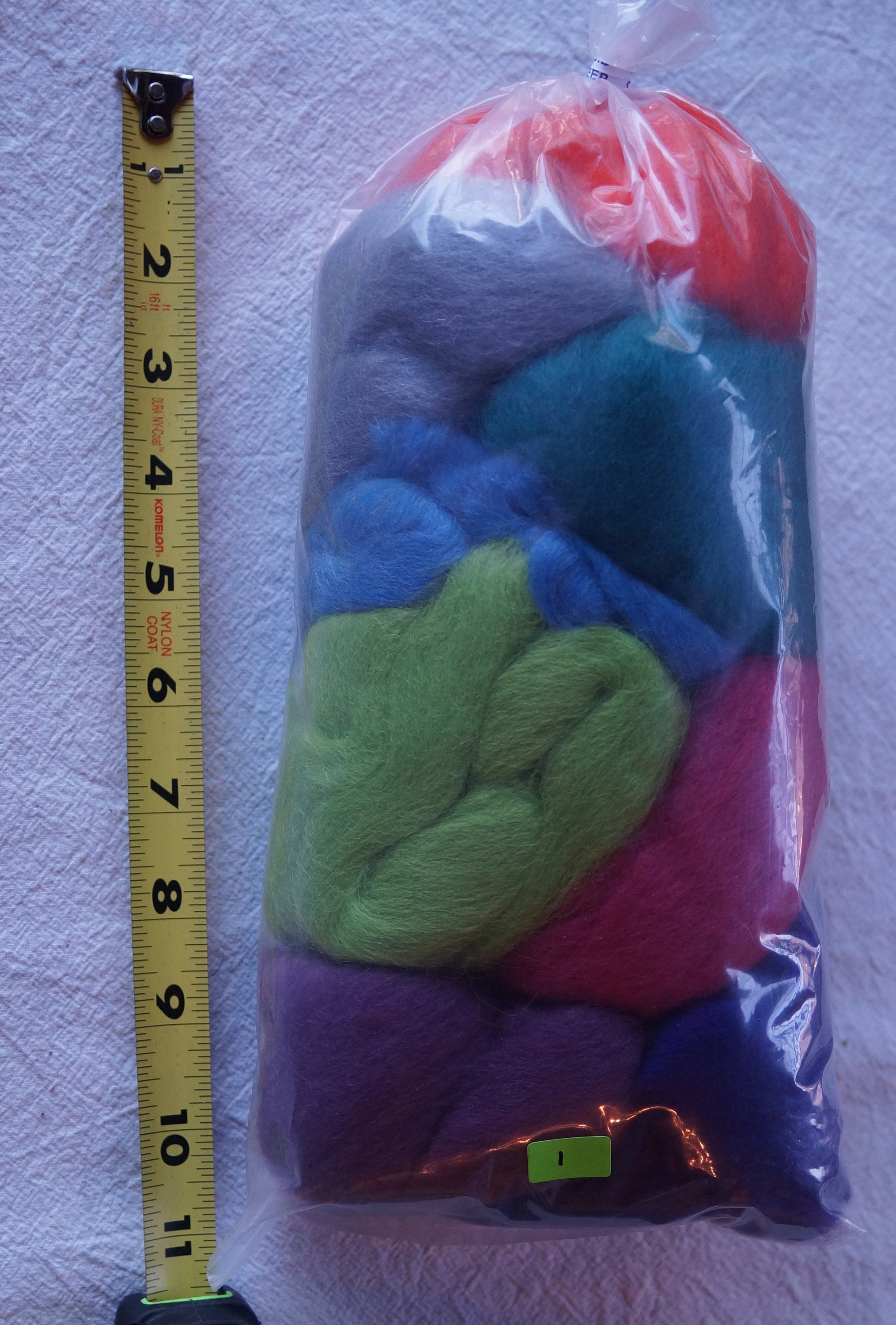 Corriedale wool roving from Ashford, multi color fiber packs for spinning  or felting, free shipping offer