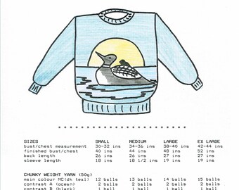 Loon sweater knitting pattern from eweCanknit