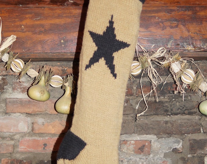 Barn Star Christmas Stocking knitting pattern digital