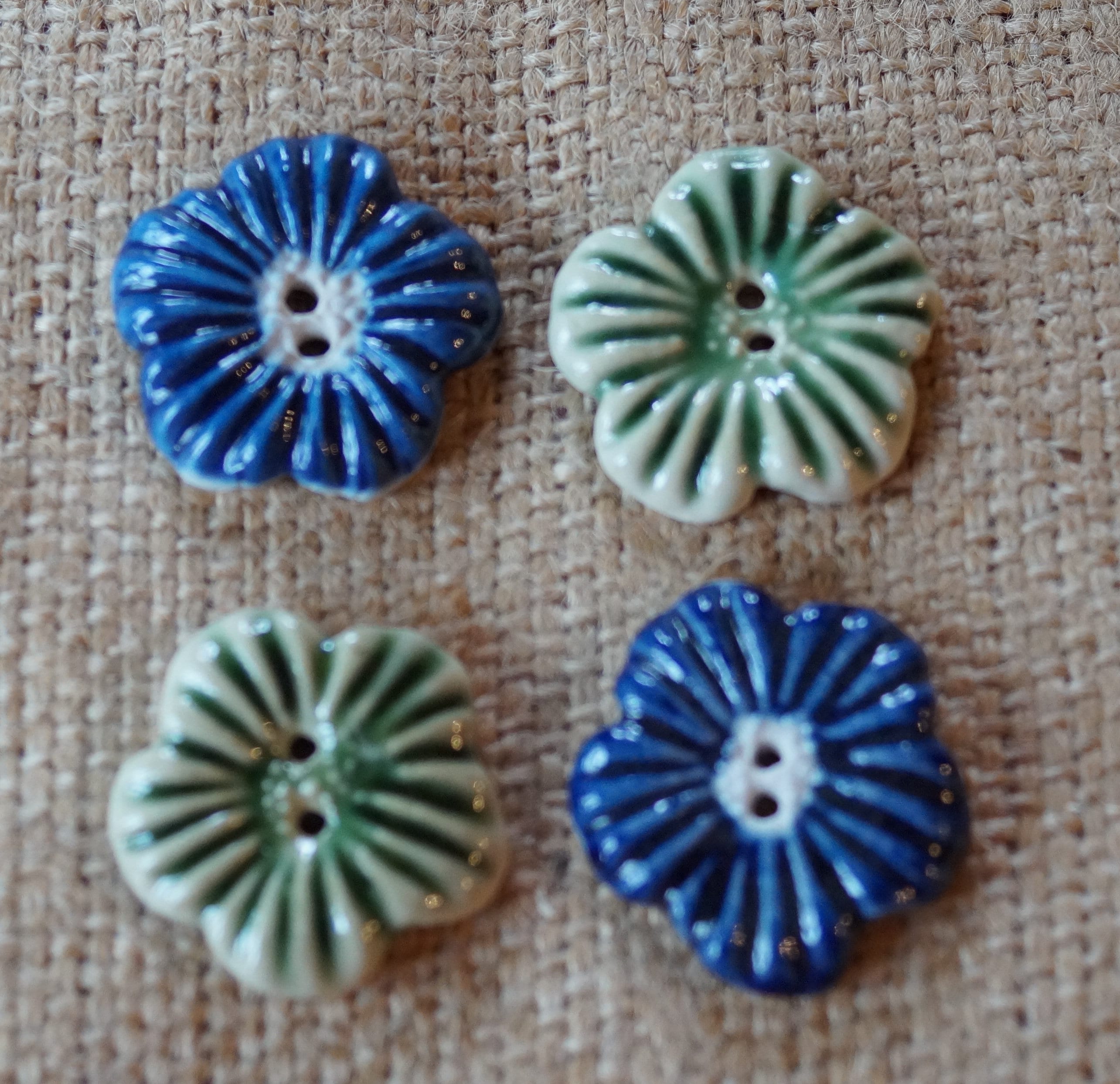 Handmade Ceramic Birch Buttons: 1.25 Blue – B. Cronk Ceramics