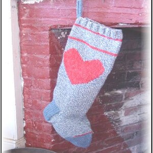 FOLK HEART Christmas Stocking Knitting Pattern