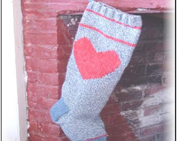 FOLK HEART Christmas Stocking Knitting Pattern