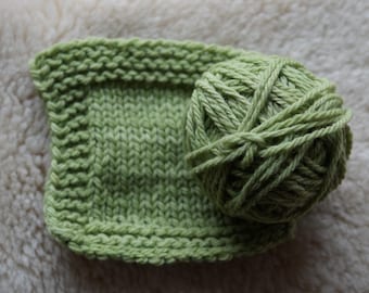 Sprout Green soft wool yarn 3 ply worsted weight from our American farm